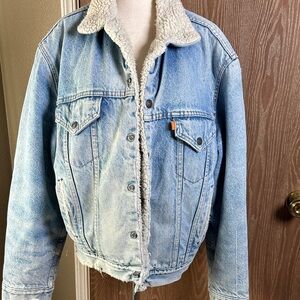 Levi's Blue Denim Sherpa Jacket